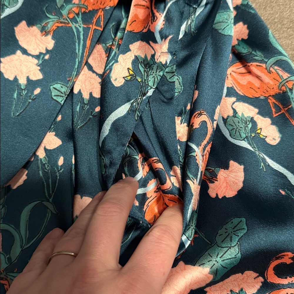 Their Nibs Flamingo and Floral satin-style dressing robe or duster - Picture 7 of 7